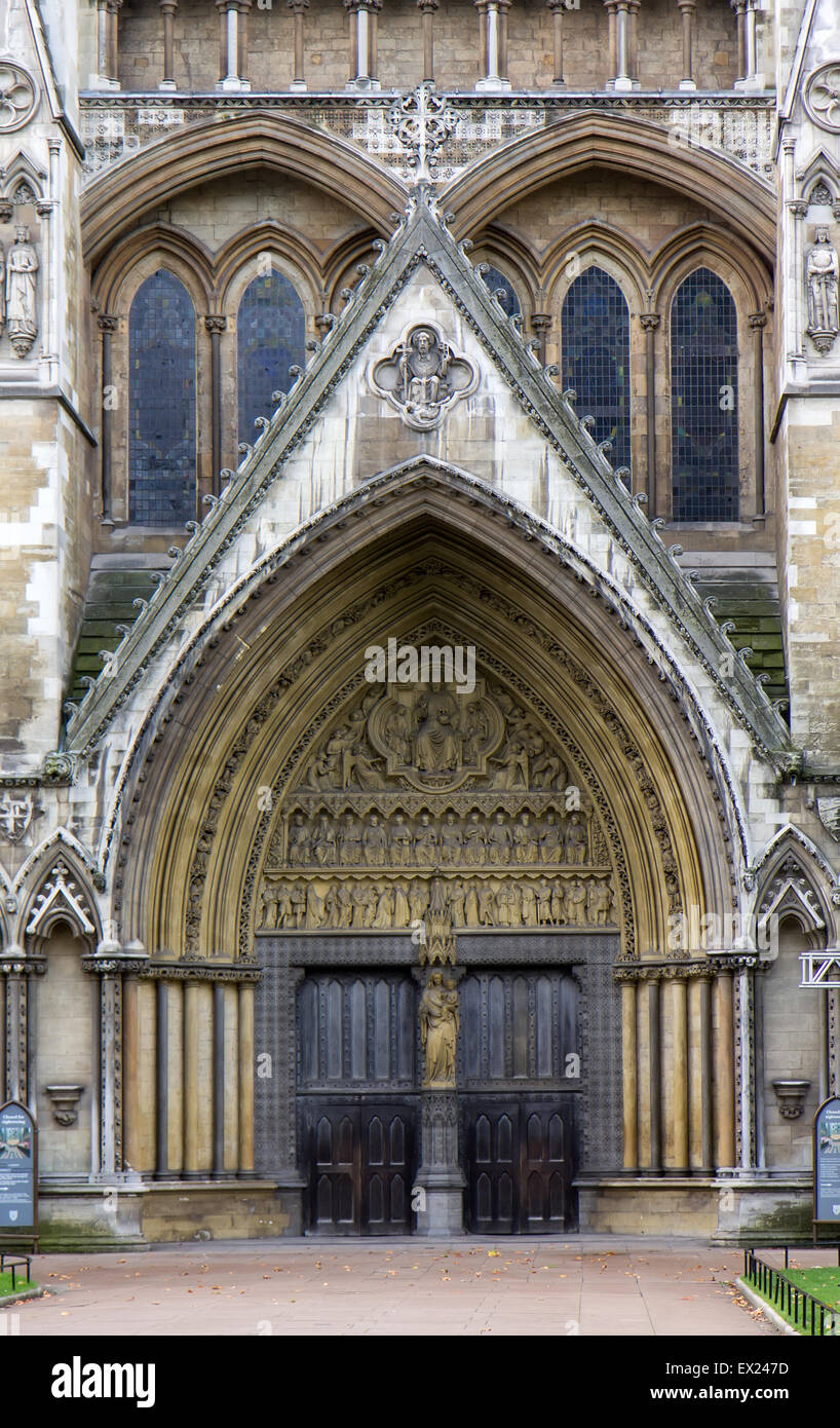 L'Abbazia di Westminster, entrata settentrionale Foto Stock