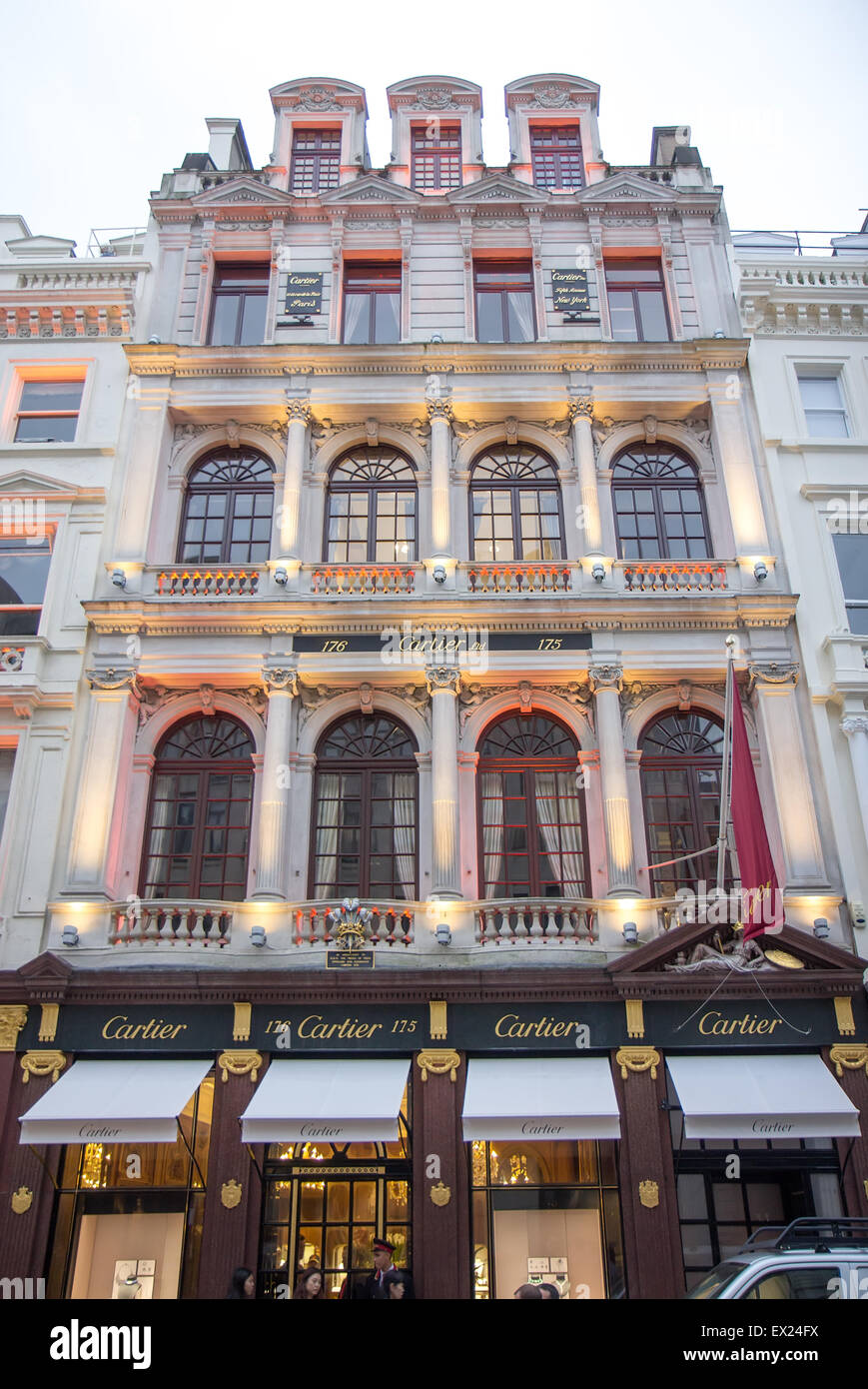 LONDON, Regno Unito - Ottobre 2014: Cartier ha tre flagship boutique: Parigi, Londra e New York. Foto Stock