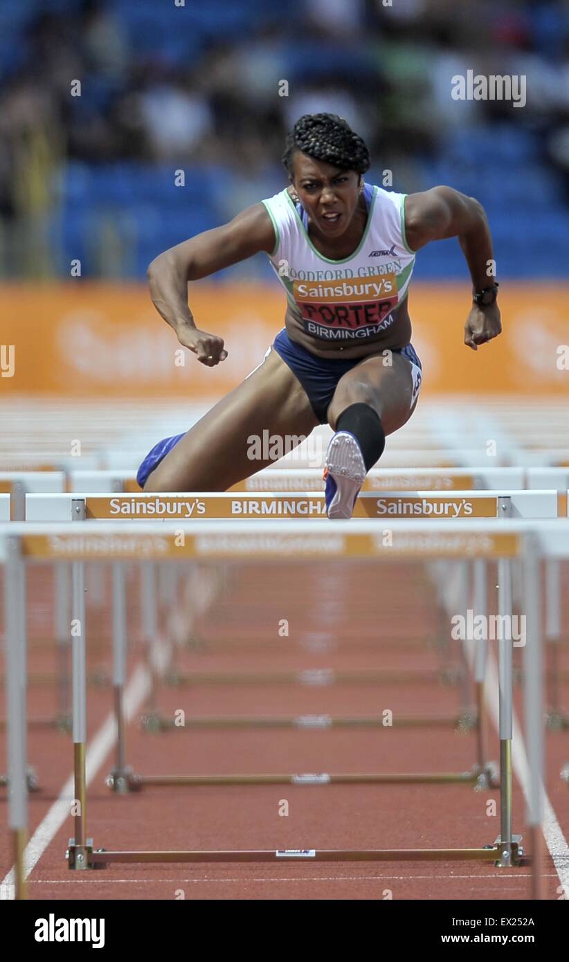 Birmingham, Regno Unito. 4 Luglio, 2015. Tiffany Porter in womens 100m ostacoli. British Athletics Championships. Alexander Stadium, Perry Barr, Birmingham, Inghilterra. Regno Unito. 04/07/2015. Credito: Sport In immagini/Alamy Live News Foto Stock