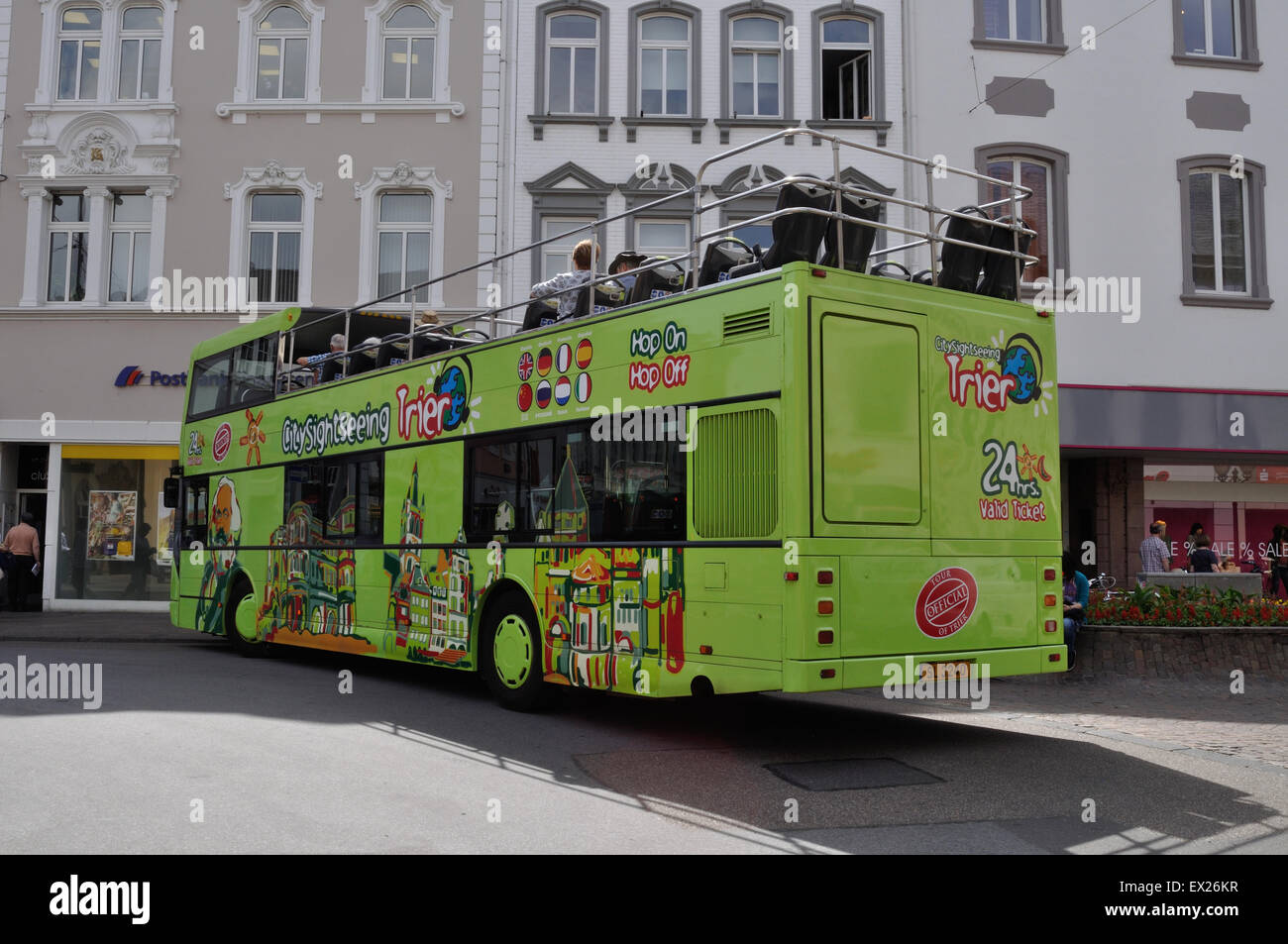 City sightseeing bus a Treviri in Germania. Lussemburgo la registrazione SL 3240. Volvo/East Lancs Vyking. Foto Stock