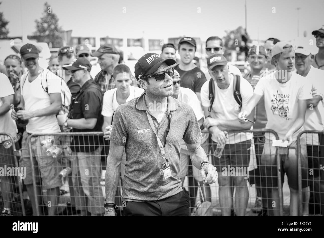 Utrecht, Paesi Bassi. 4 Luglio, 2015. Tour de France Time Trial Stage, CADEL EVANS, TEAM BMC Credito: Jan de Wild/Alamy Live News Foto Stock