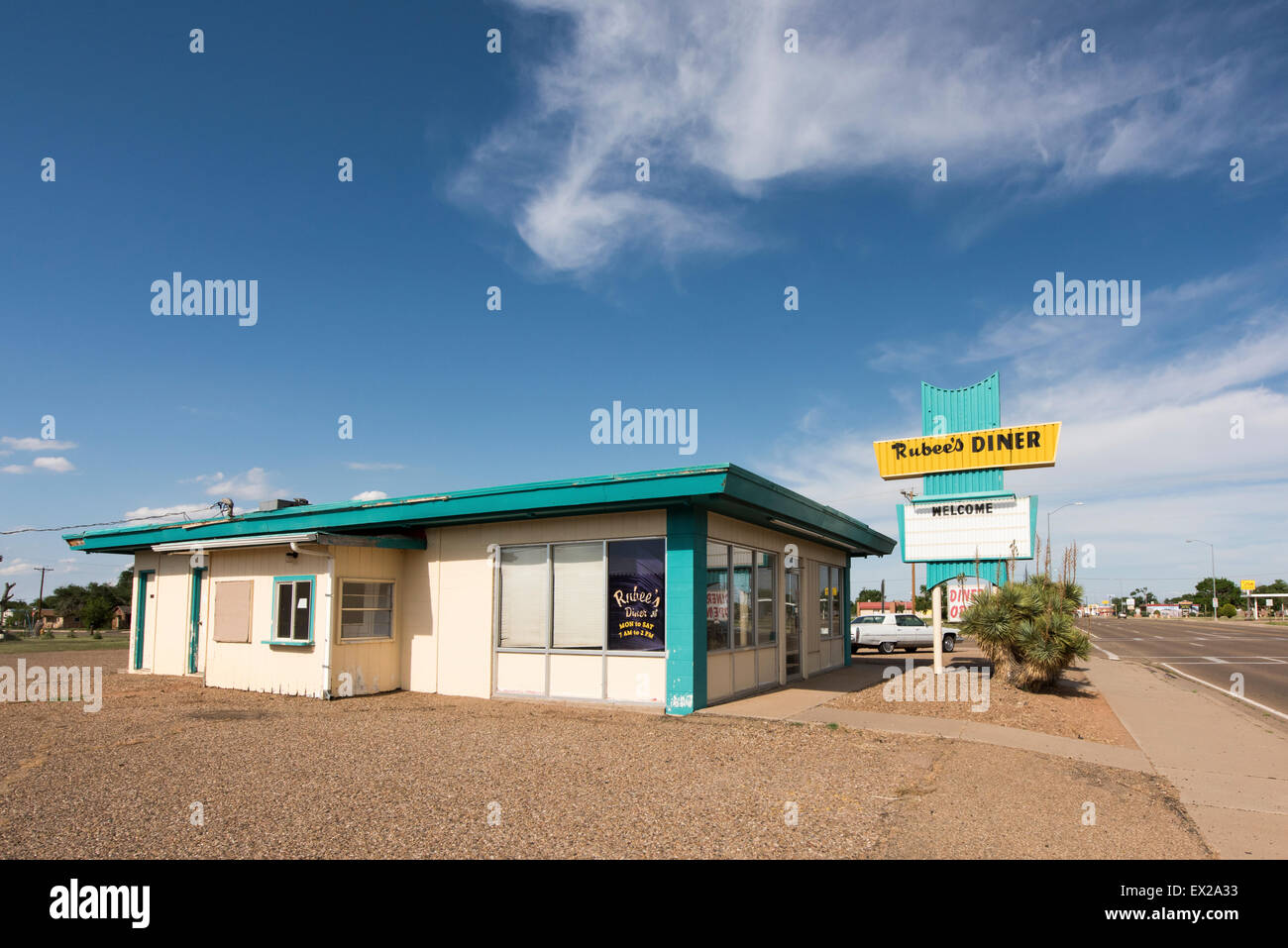 Rubee's Diner sul percorso 66 in Tucumcari, Nuovo Messico Foto Stock
