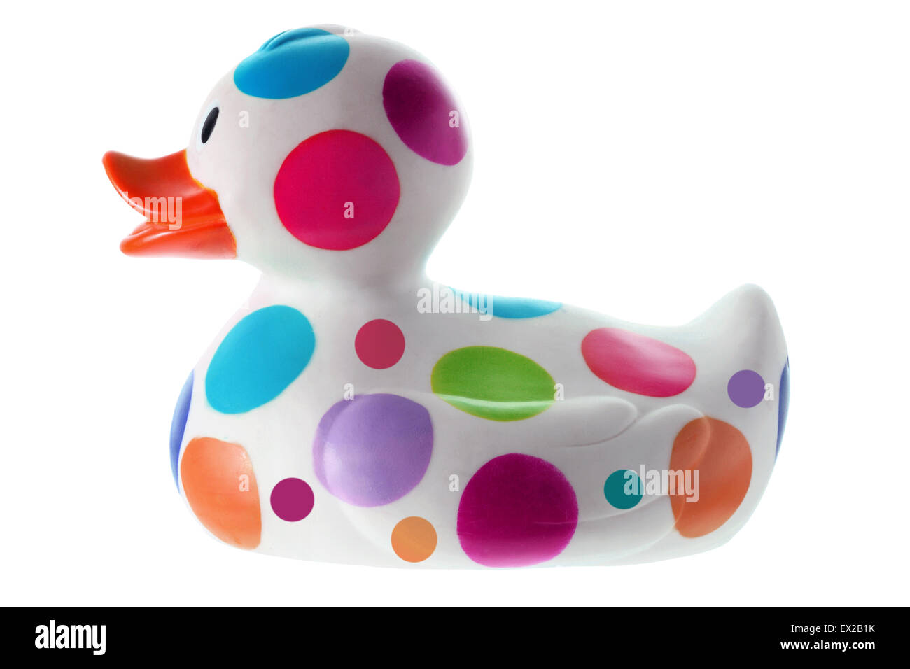 Rubber Duck con macchie di colore Foto Stock