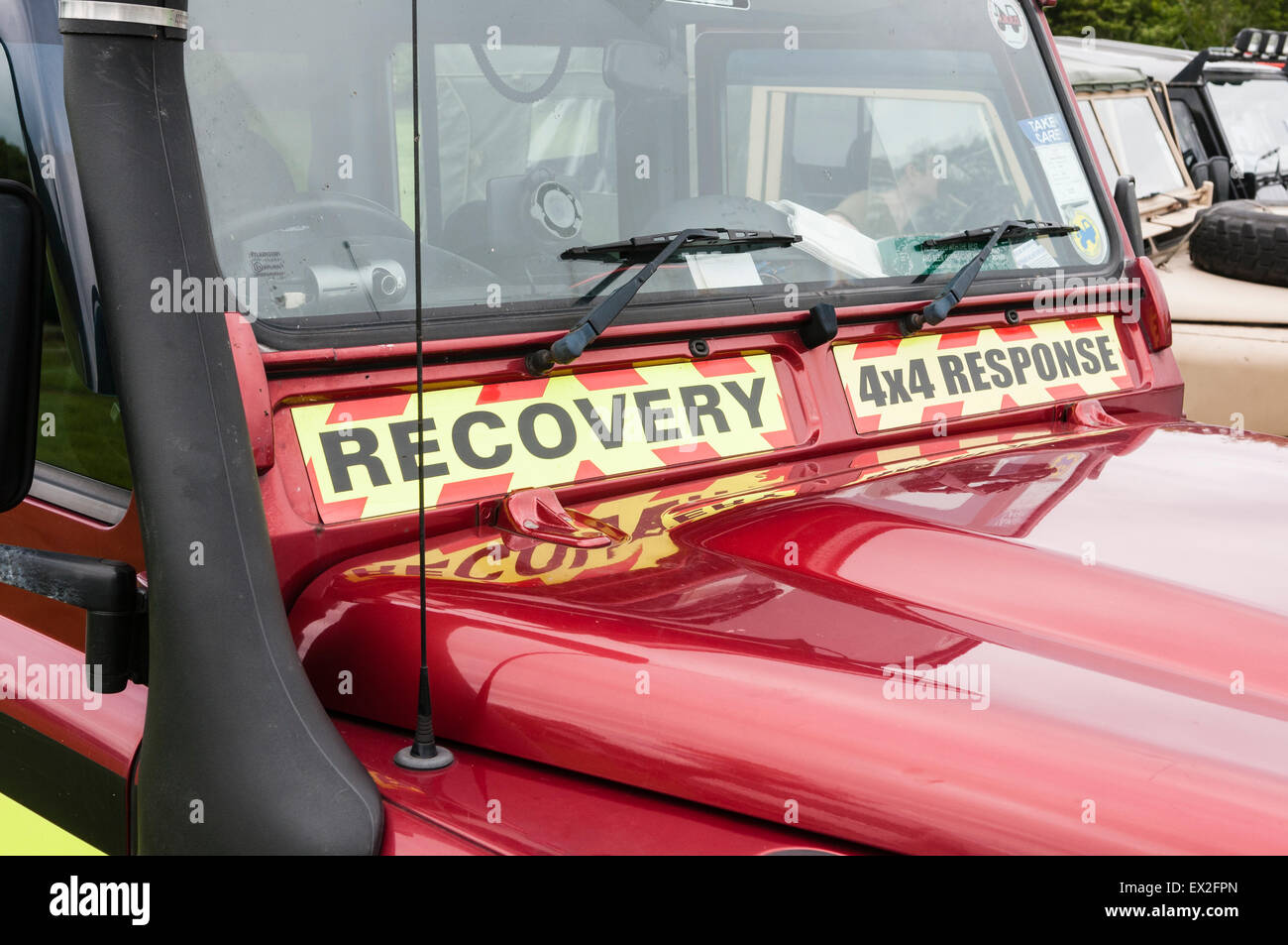 Recupero 4x4 risposta Landrover Defender Foto Stock