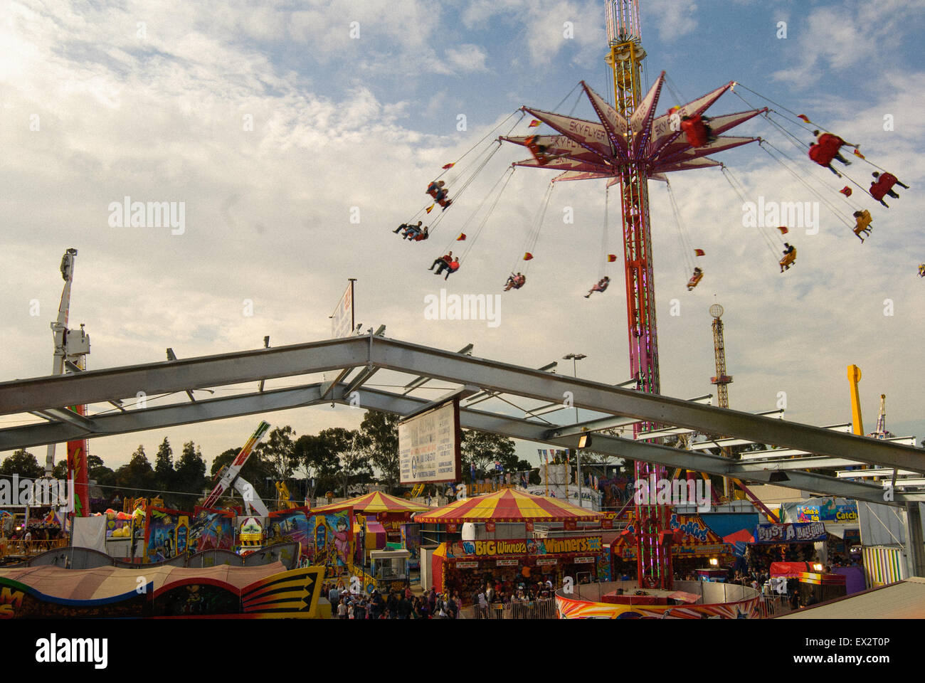 Giostre e divertimenti al Royal Show di Adelaide, Australia del Sud. Foto Stock