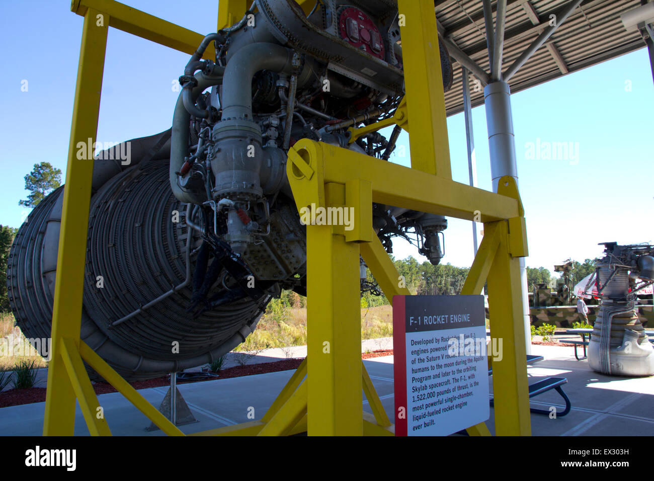 Autentico motore a razzo display, Infinity Science Center, Bay St. Louis, MS Foto Stock
