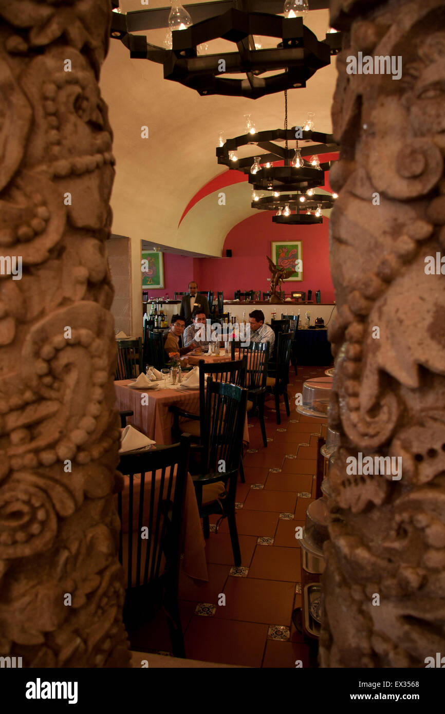 L'hotel a cinque stelle Emporico è dotato di un accogliente ristorante che serve piatti messicani e continentale, Zacatecas, Messico Foto Stock