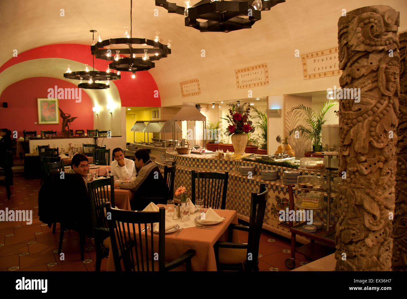 L'hotel a cinque stelle Emporico è dotato di un accogliente ristorante che serve piatti messicani e continentale, Zacatecas, Messico Foto Stock