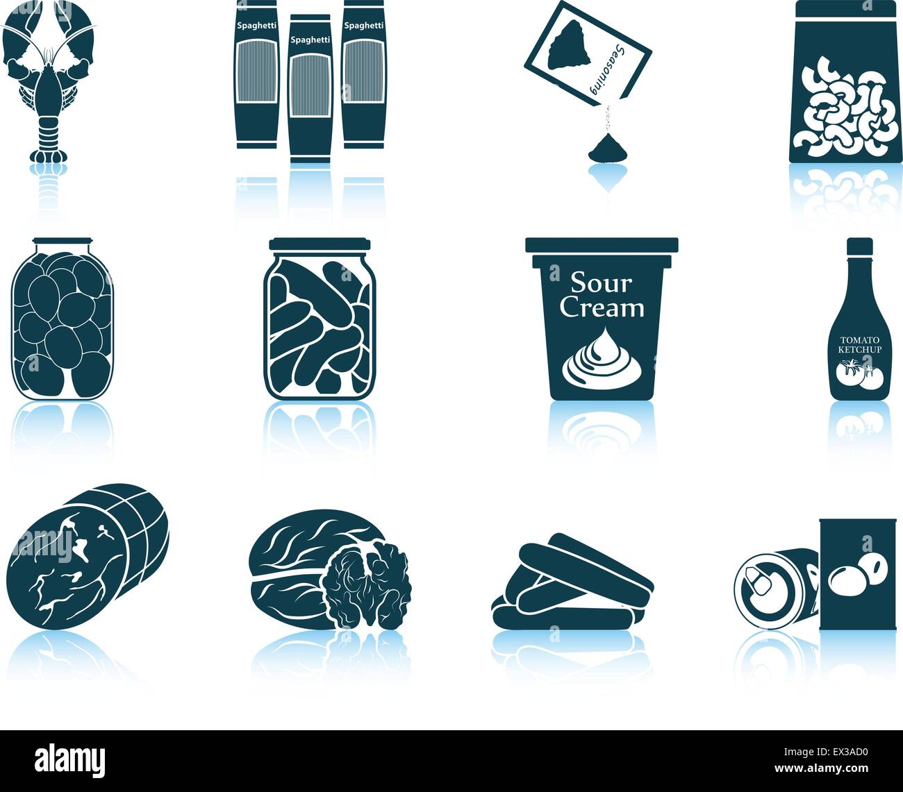 Set di icone di cibo. EPS 10 illustrazione vettoriale senza la trasparenza. Illustrazione Vettoriale
