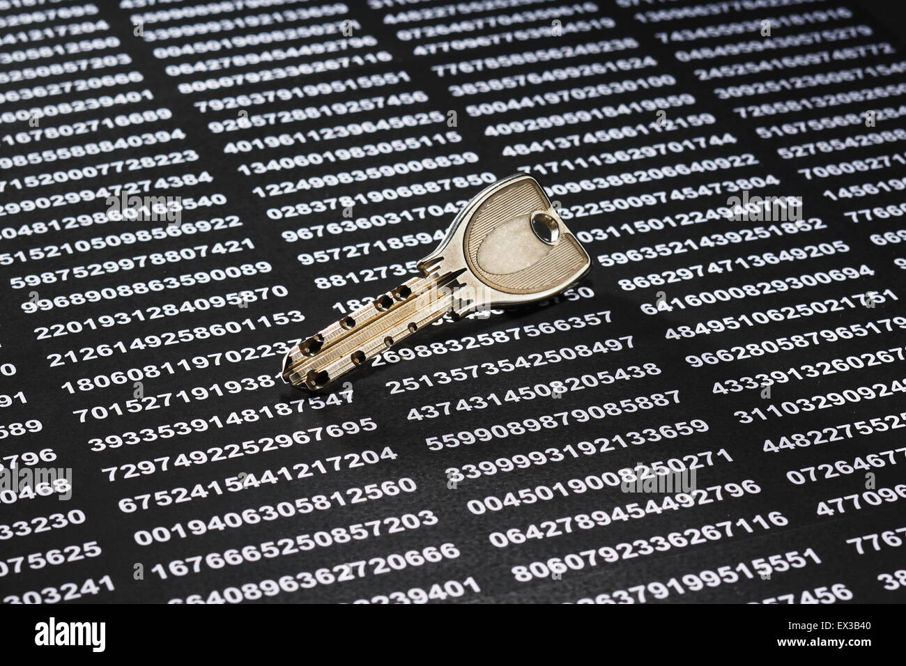 Chiave e codici di sicurezza Foto Stock