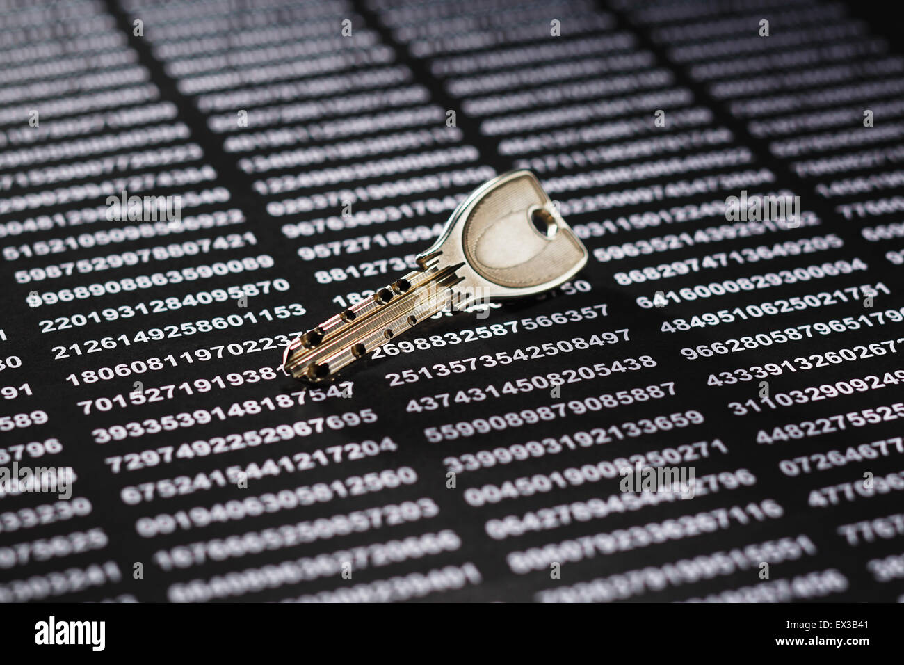 Chiave e codici di sicurezza Foto Stock