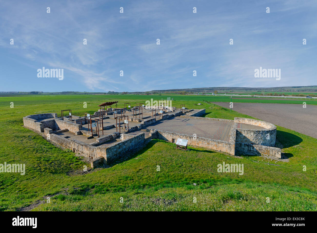 Sito di scavo, palazzo romano complesso, Parndorf, Burgenland, Austria Foto Stock