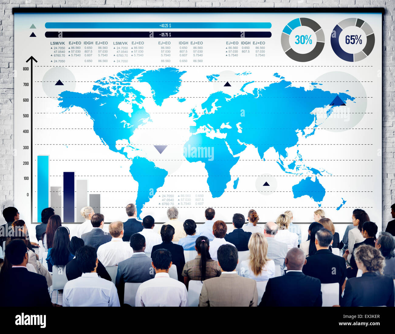 Global Business grafico mondo di crescita di mappa concettuale Foto Stock