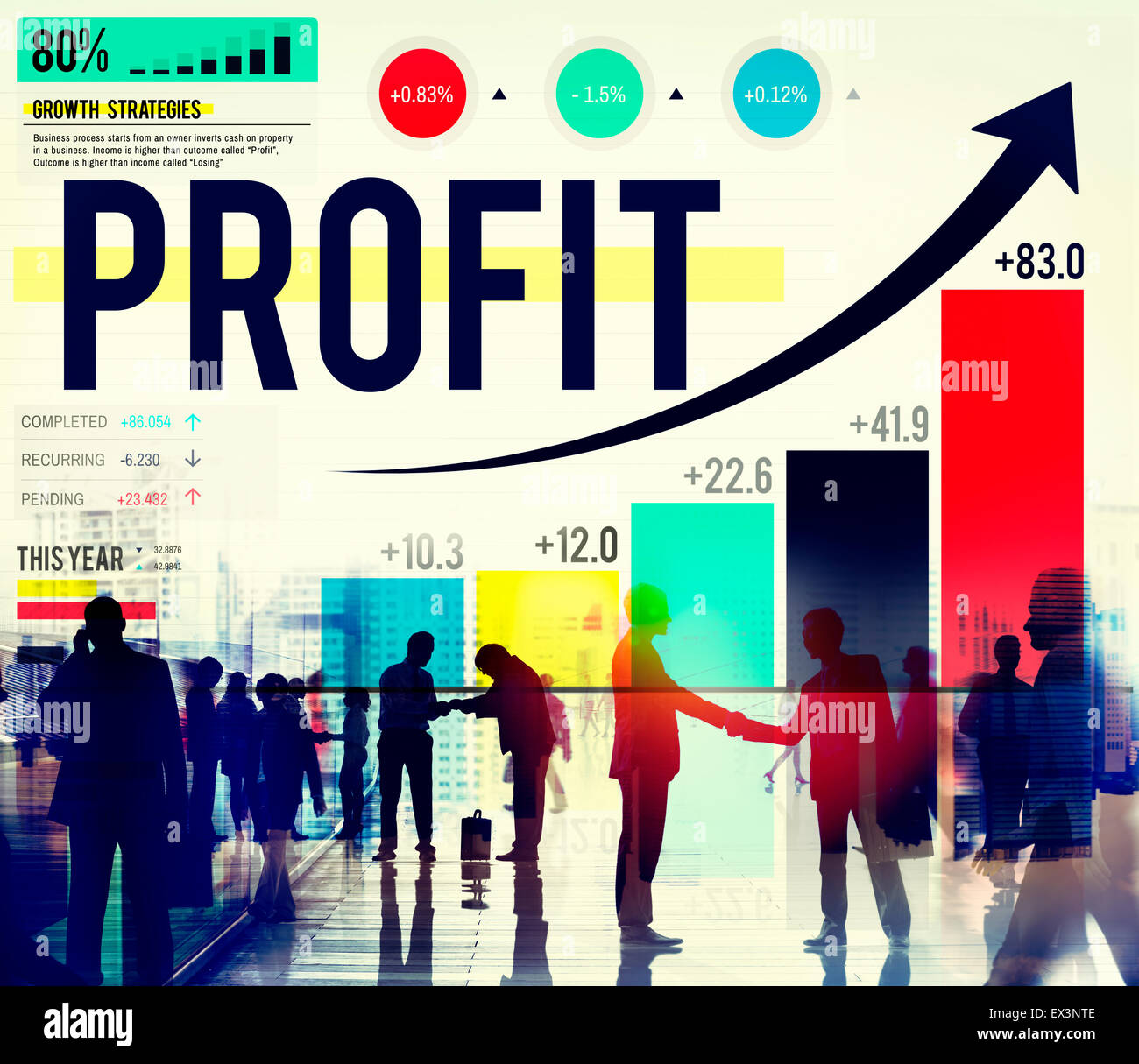 Il profitto delle finanze Analisi dati di denaro il concetto di accumulo Foto Stock