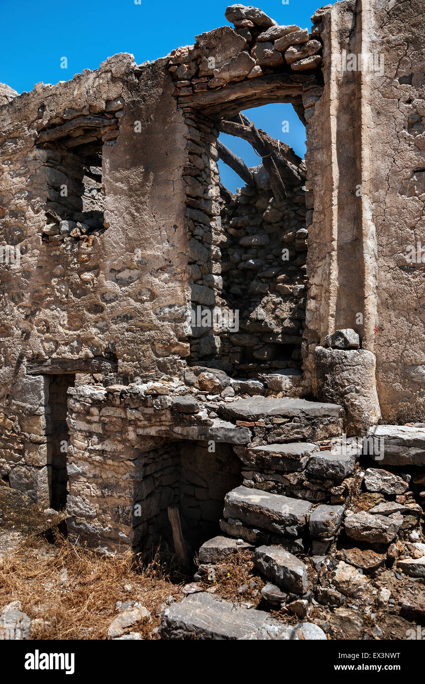 Le rovine della casa di Micro Horio. Foto Stock