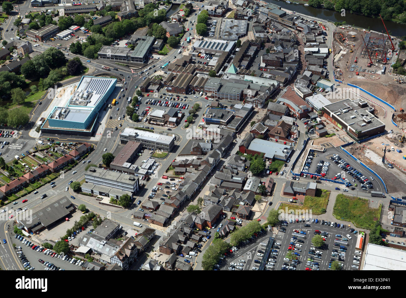 Vista aerea del Cheshire città di Northwich, Regno Unito Foto Stock