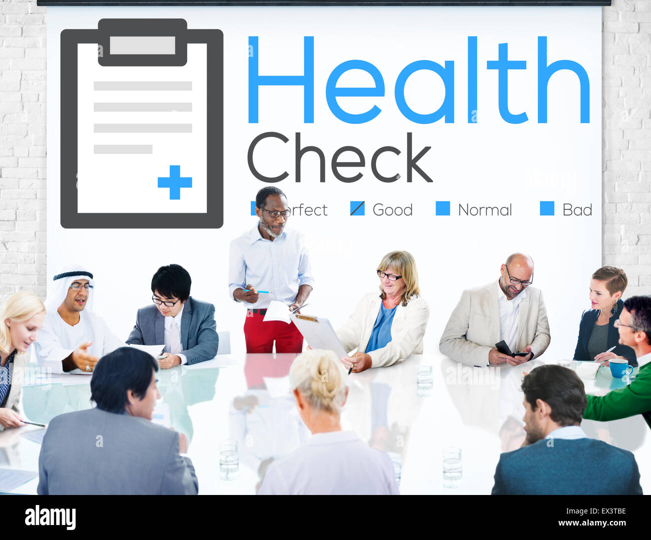 Health Check diagnosi condizione medica il concetto di analisi Foto Stock