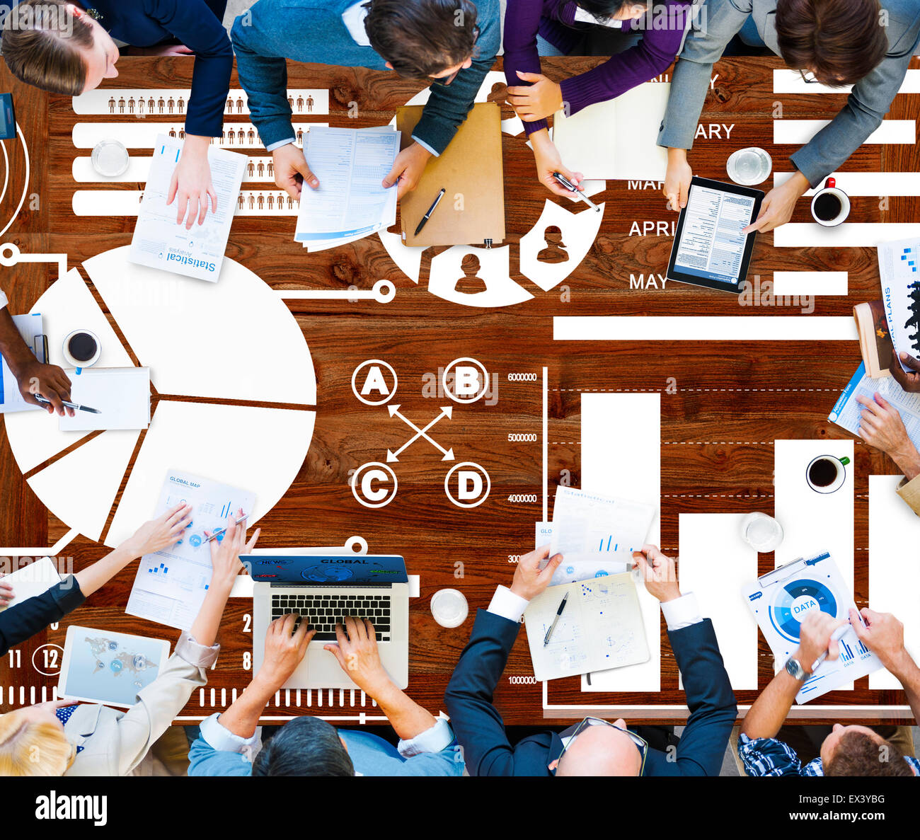 Il grafico a barre il grafico dei dati di informazione relazione Inforgraphic Concept Foto Stock