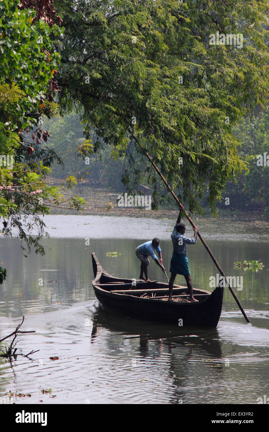 Il Kerala backwaters scena Foto Stock