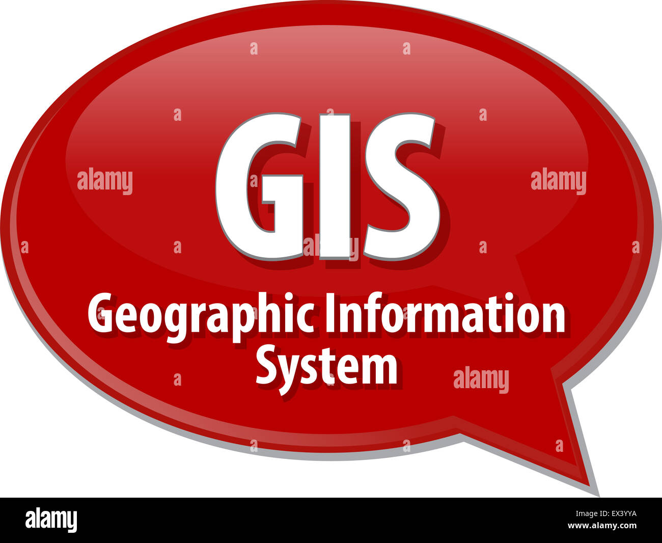 Fumetto illustrazione della tecnologia dell'informazione - acronimo abbreviazione termine GIS definizione del sistema di informazione geografica Foto Stock