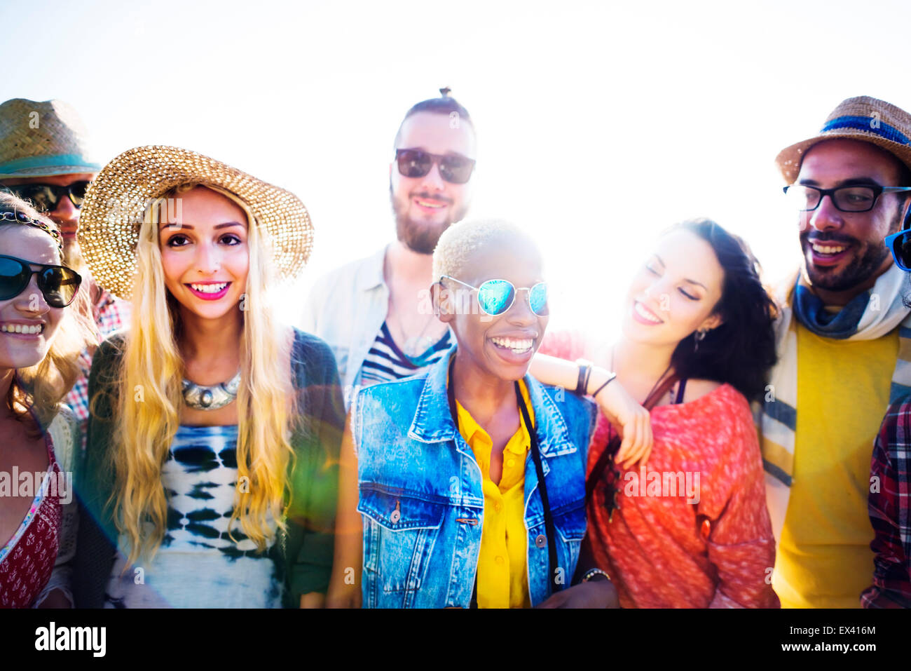 Il legame di amicizia Relax Estate spiaggia felicità Concept Foto Stock