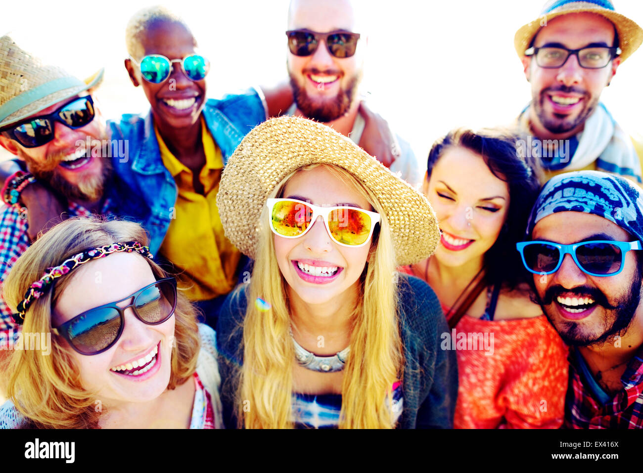 Il legame di amicizia Relax Estate spiaggia felicità Concept Foto Stock