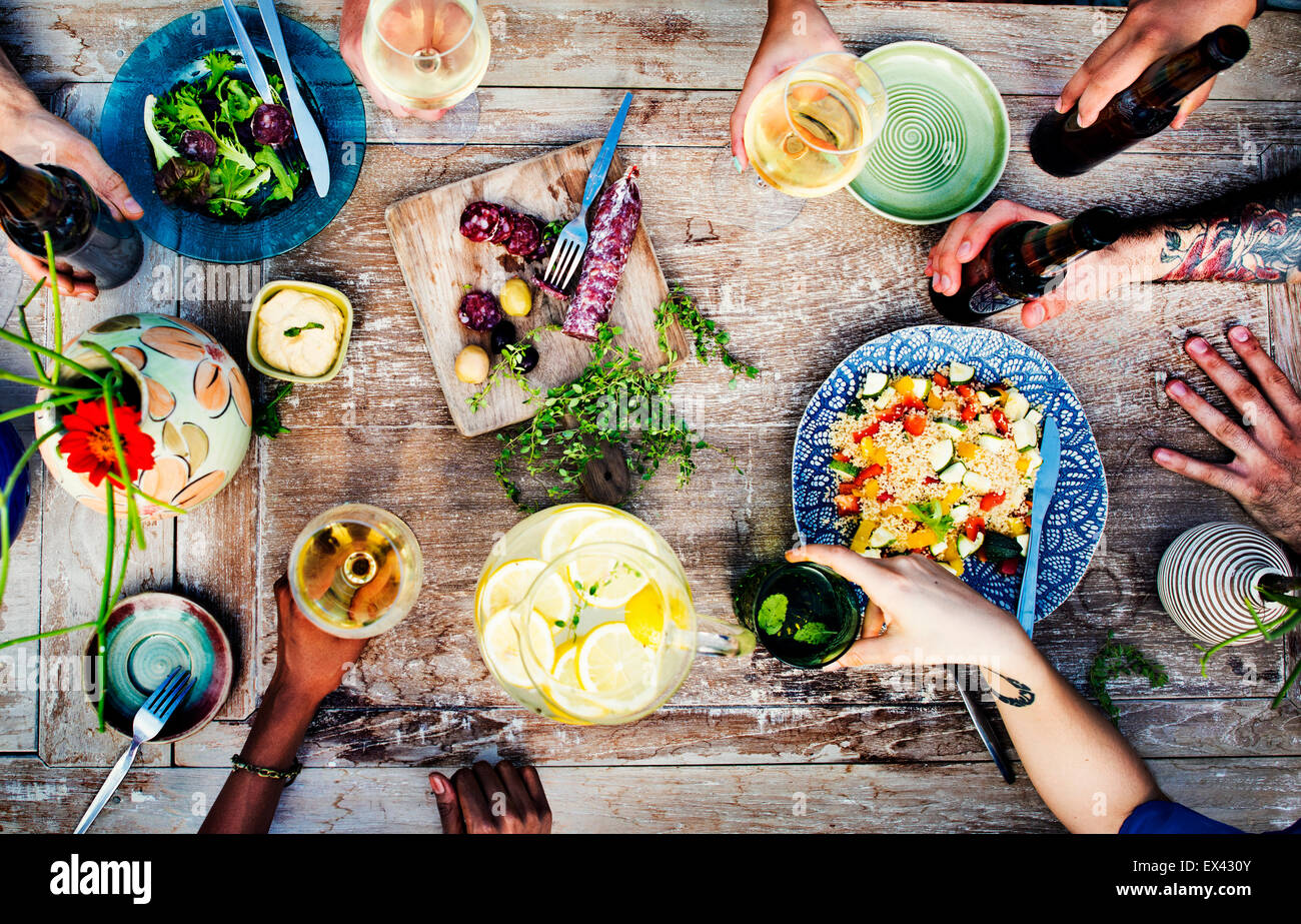 Bevanda alimentare parte pasto bere Concept Foto Stock