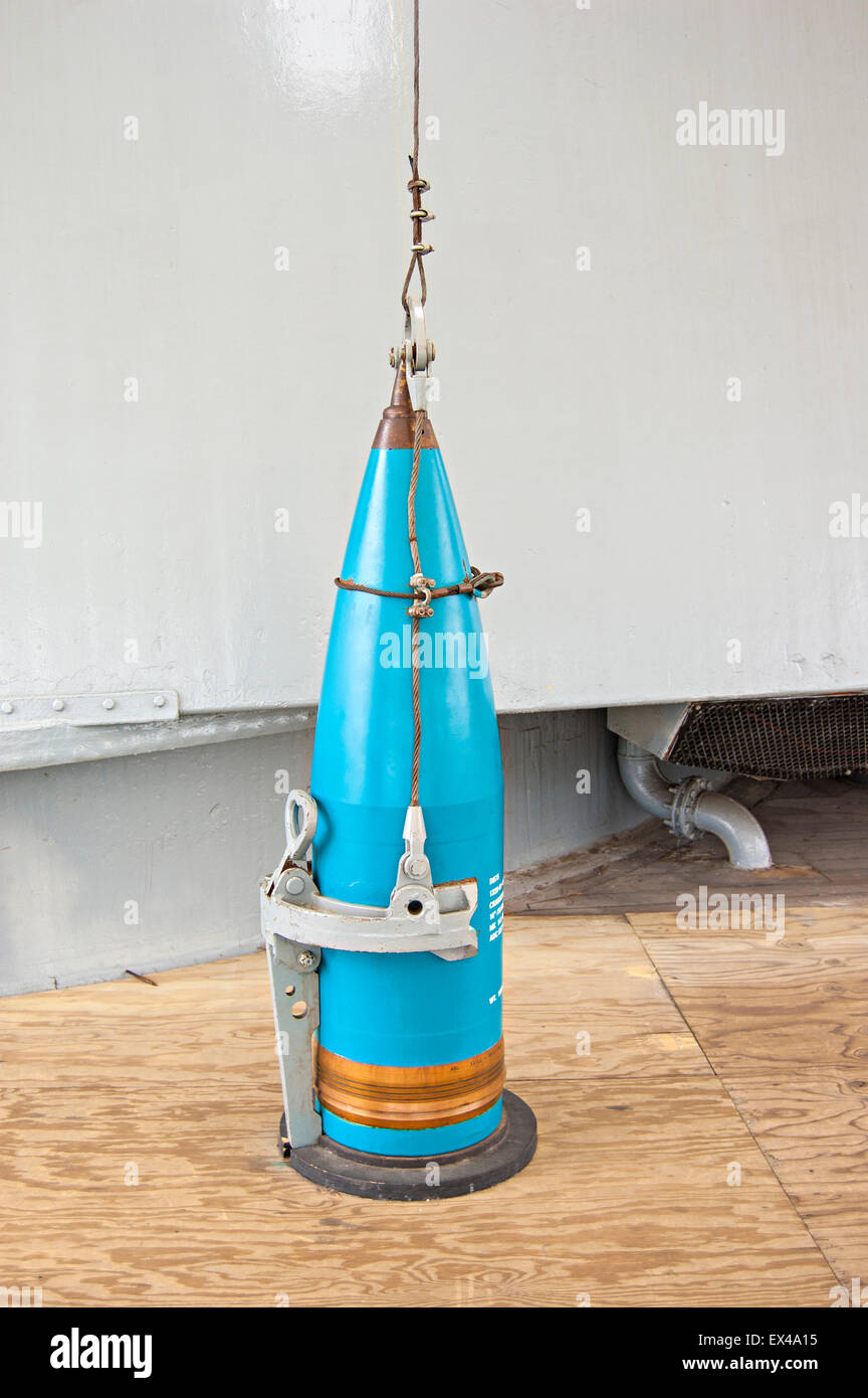 La nave da guerra USS Iowa, San Pedro in California Foto Stock