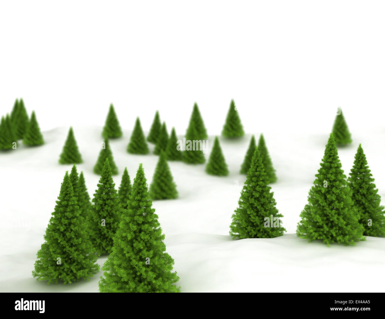 Inverno sfondo. Montagne e alberi di pino Foto Stock