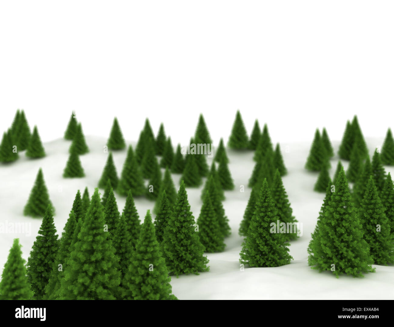 Inverno sfondo. Montagne e alberi di pino Foto Stock