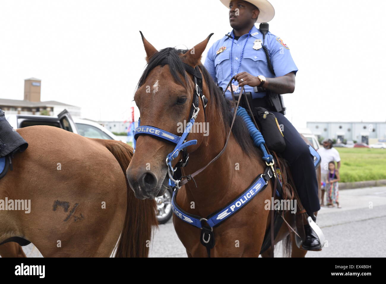 Galveston Dipartimento di Polizia a Cavallo Foto Stock