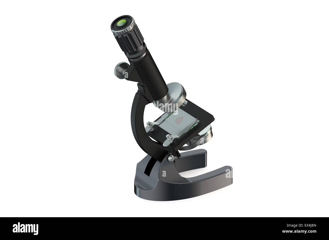 Microscopio isolati su sfondo bianco Foto Stock