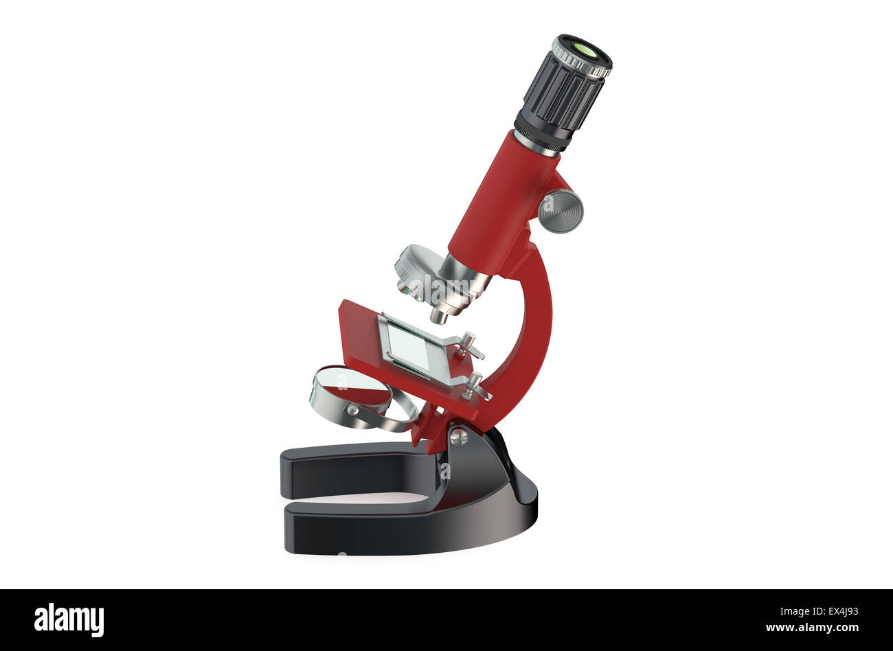 Microscopio isolati su sfondo bianco Foto Stock