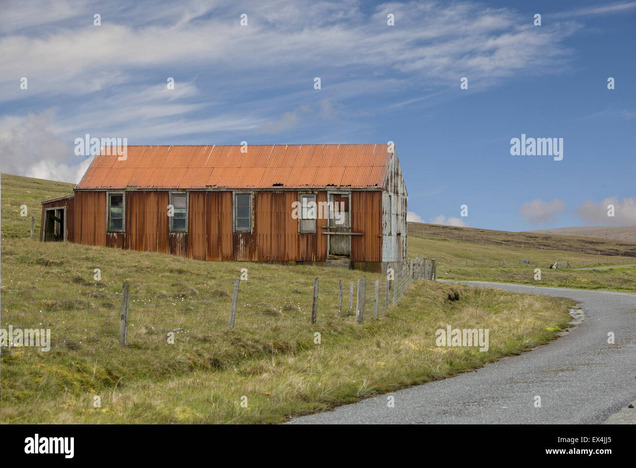 Vecchio Fienile Yell, Isole Shetland Foto Stock