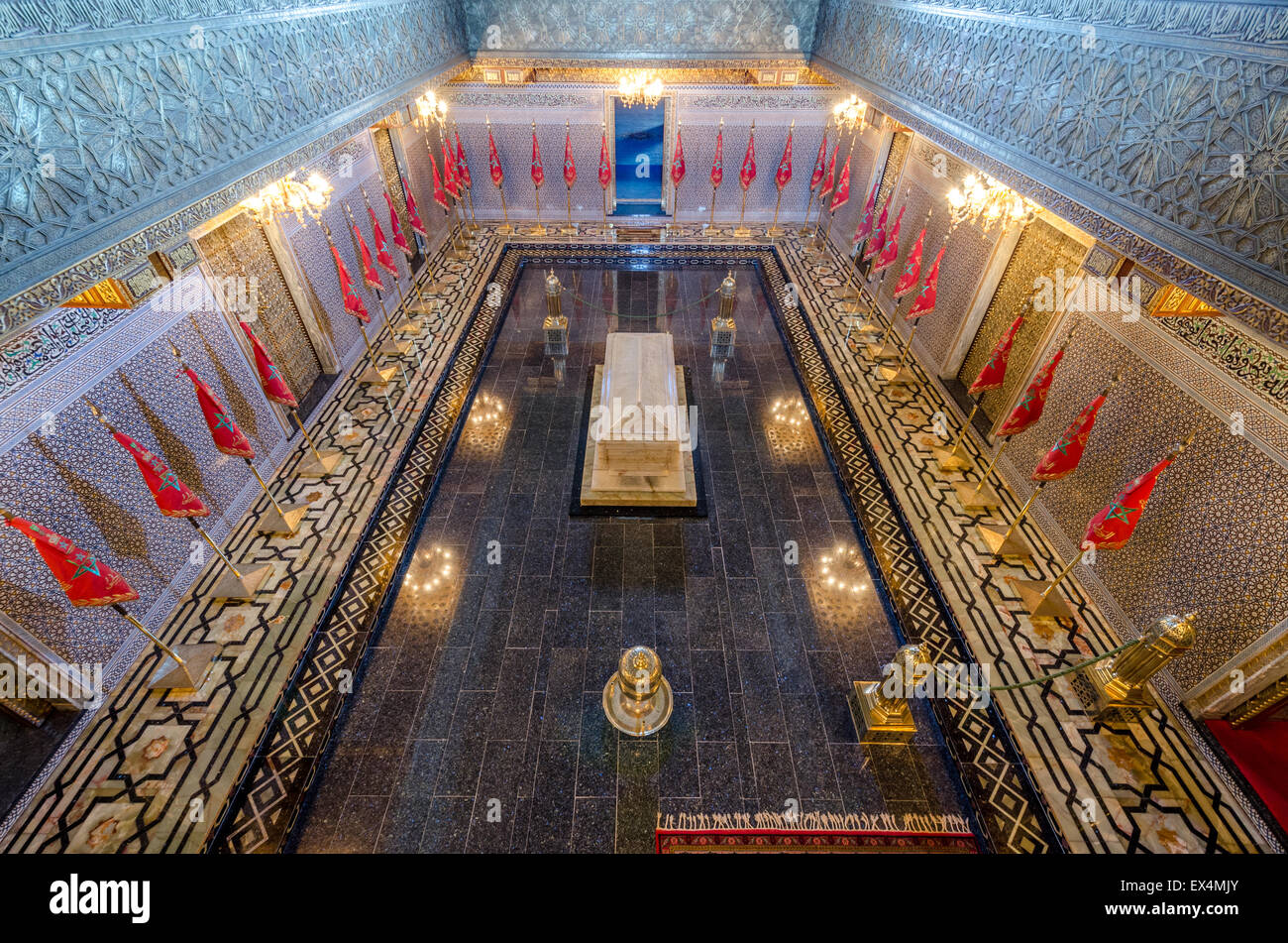 Mausoleo del re Hassan V a Rabat, Marocco Foto Stock