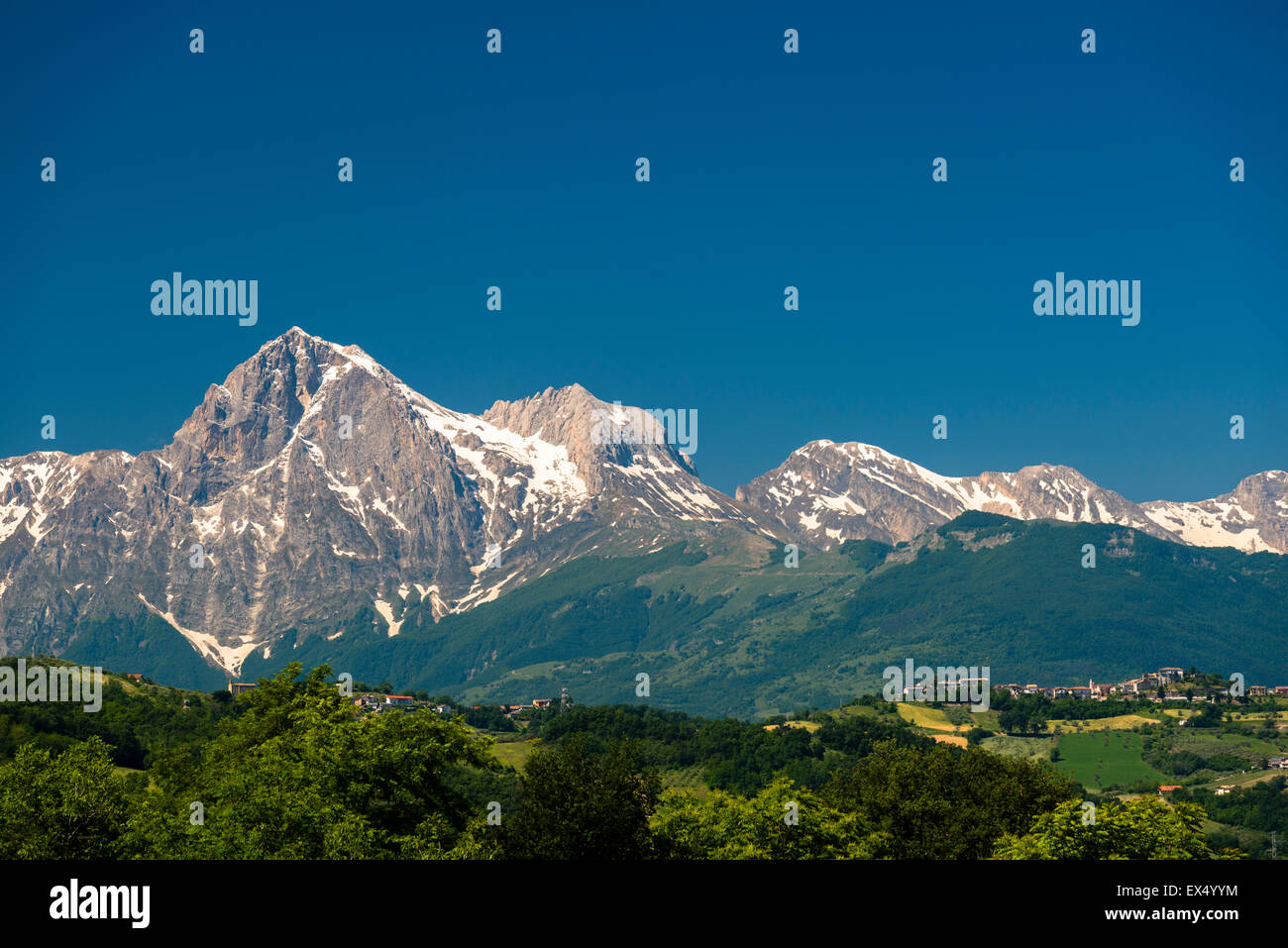 Il Corno Grande, Gran Sasso, il Parco Nazionale del Gran Sasso e Monti della Laga, Abruzzo, Italia Foto Stock