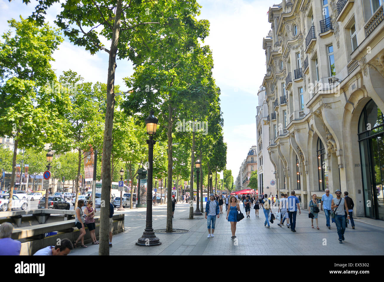 Champs Elysees Paris Triomphe Foto Stock