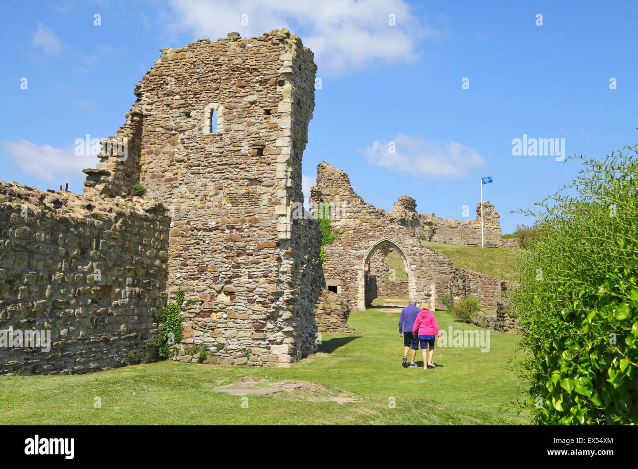 Hastings rovine del castello, East Sussex, Inghilterra, GB, Regno Unito Foto Stock