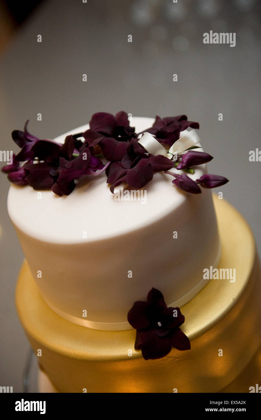 Decorate la torta di nozze Foto Stock