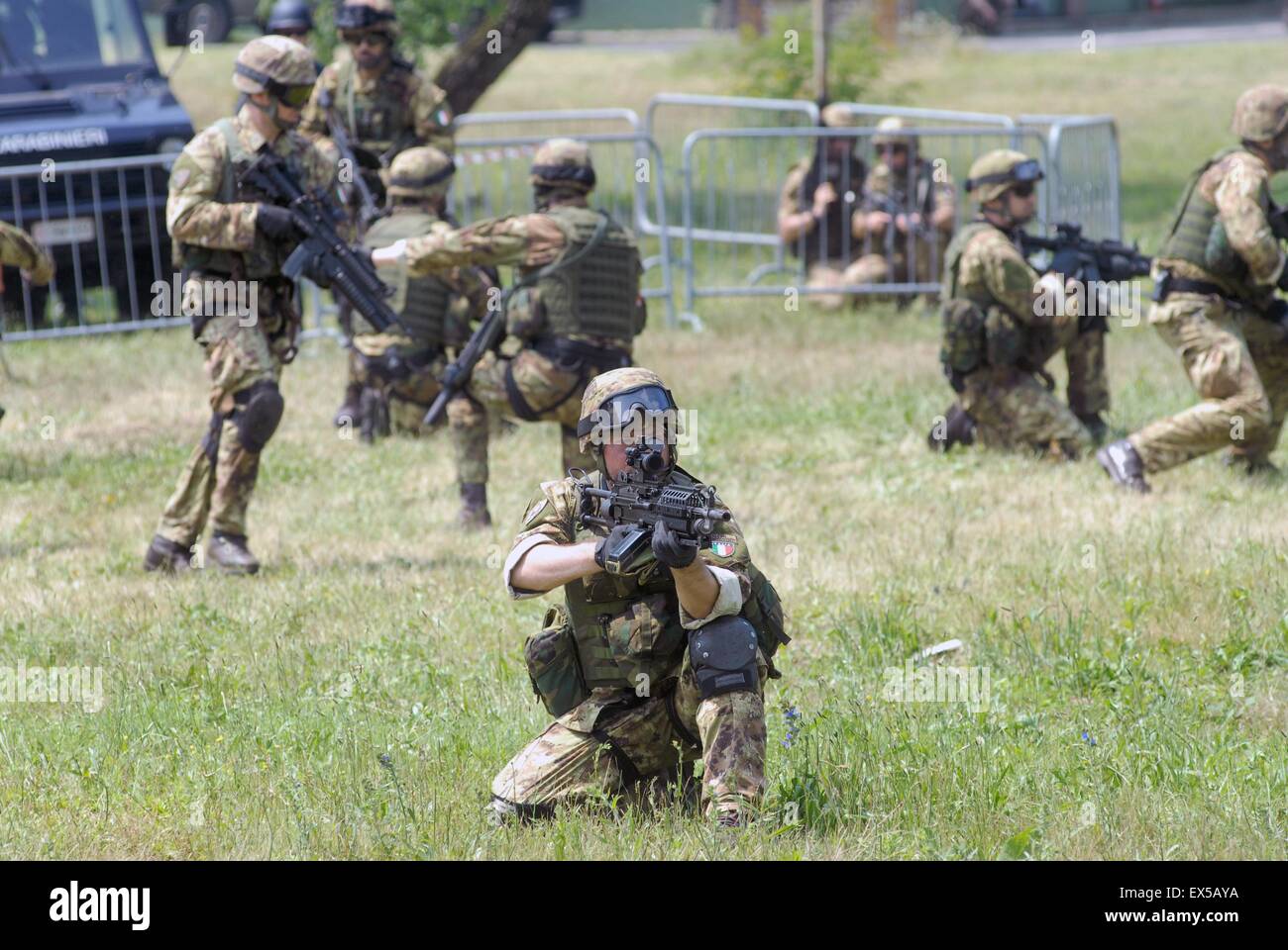 La NATO forza comune sede, esercito italiano, rangers di montagna del battaglione paracadutisti monte Cervino Foto Stock