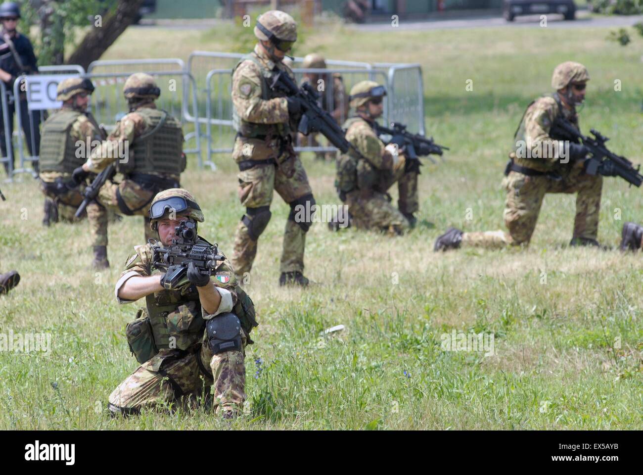 La NATO forza comune sede, esercito italiano, rangers di montagna del battaglione paracadutisti monte Cervino Foto Stock