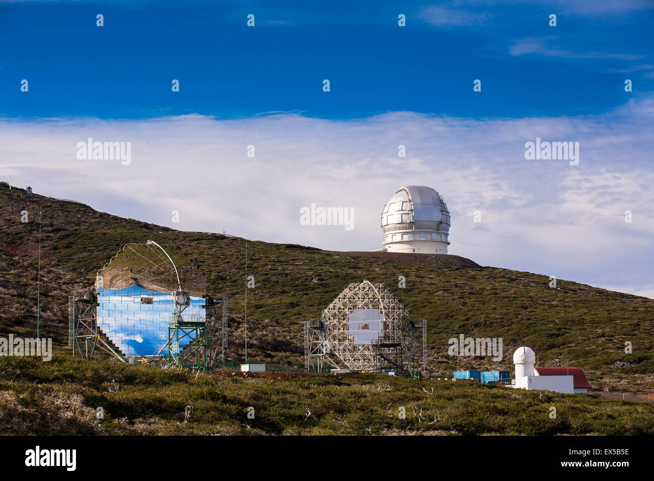 ESP, Spagna, Canarie, l'isola di La Palma, Osservatorio settentrionale europeo al Roque de los Muchachos Foto Stock