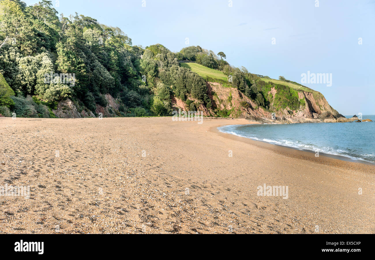 Vista sopra il Blackpool Sands Beach vicino a Dartmouth, Devon, Inghilterra Foto Stock