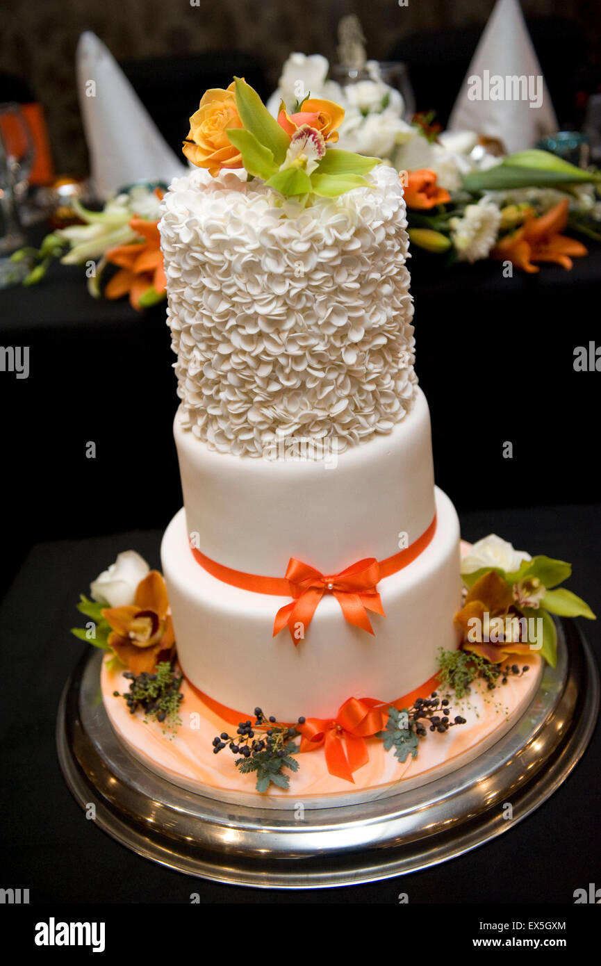 Decorate la torta di nozze Foto Stock