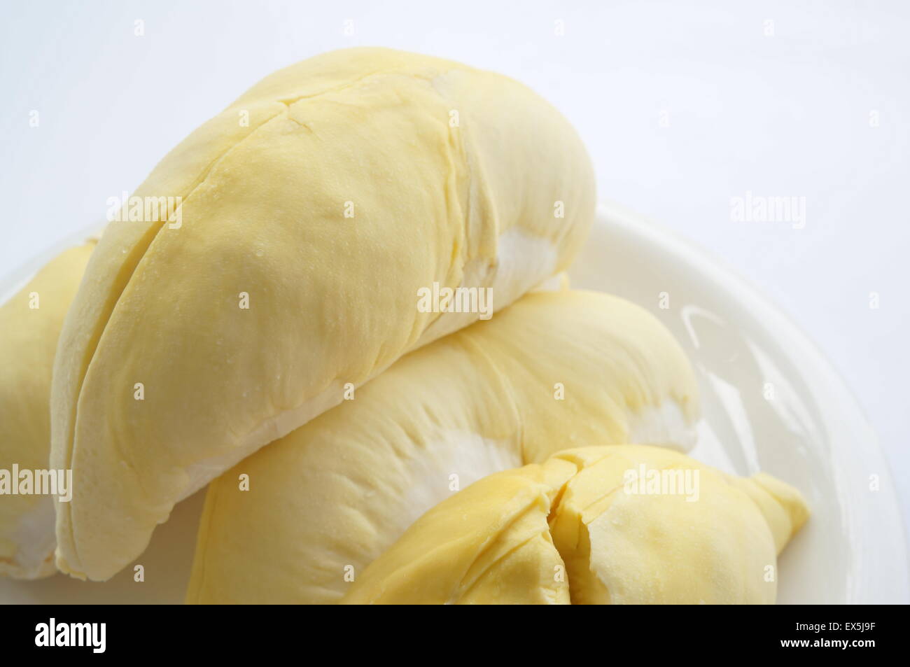 Durian sbucciare la frutta tropicale odore gustoso re Foto Stock