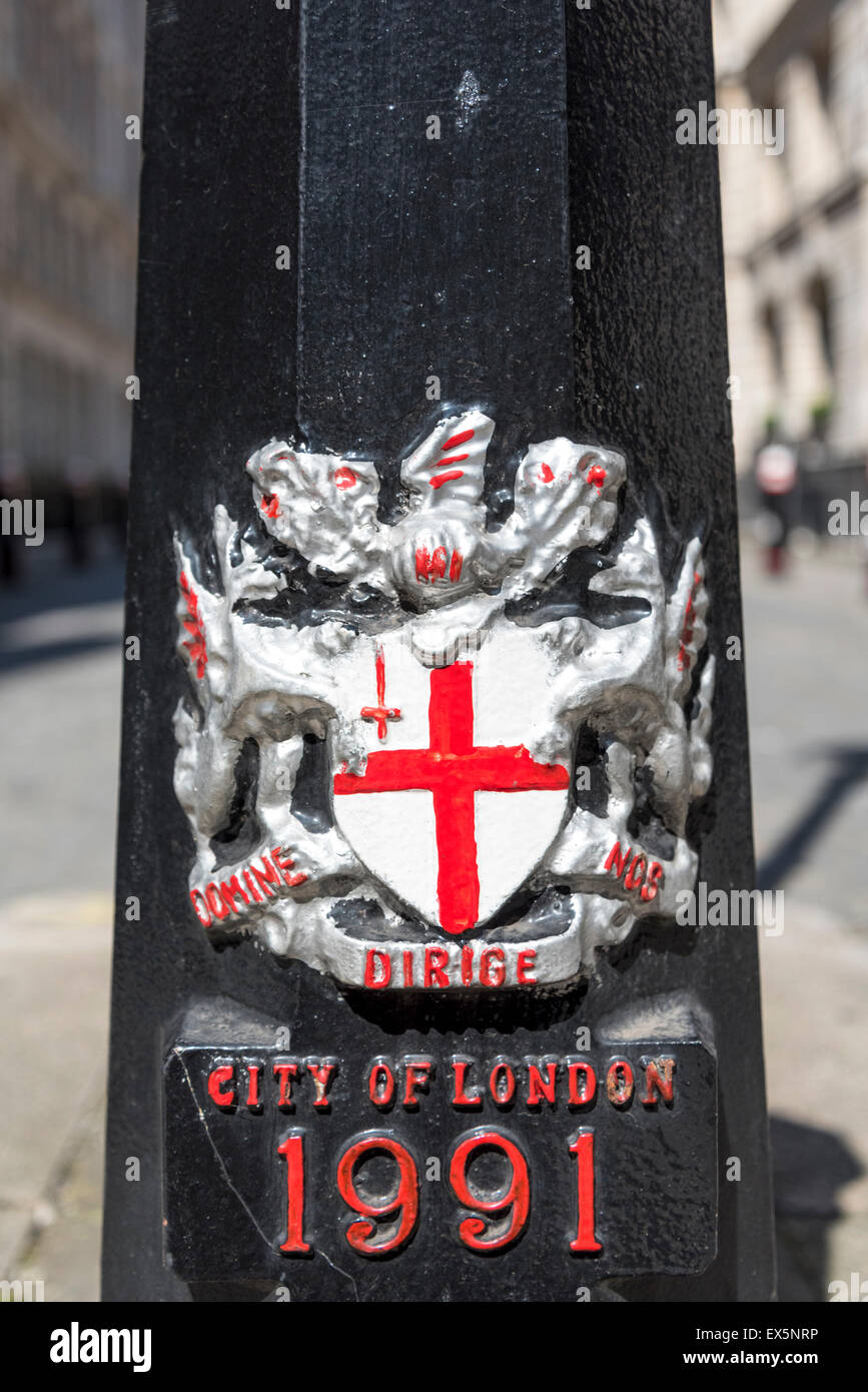 City of London stemma su un post Foto Stock