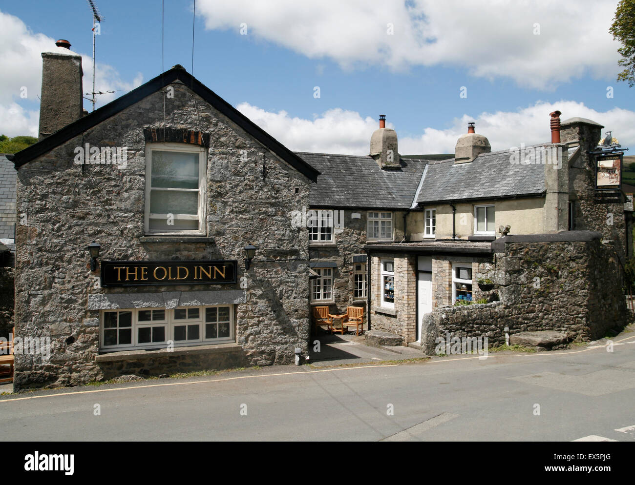 La vecchia locanda Widecombe in Moro Devon England Regno Unito Foto Stock