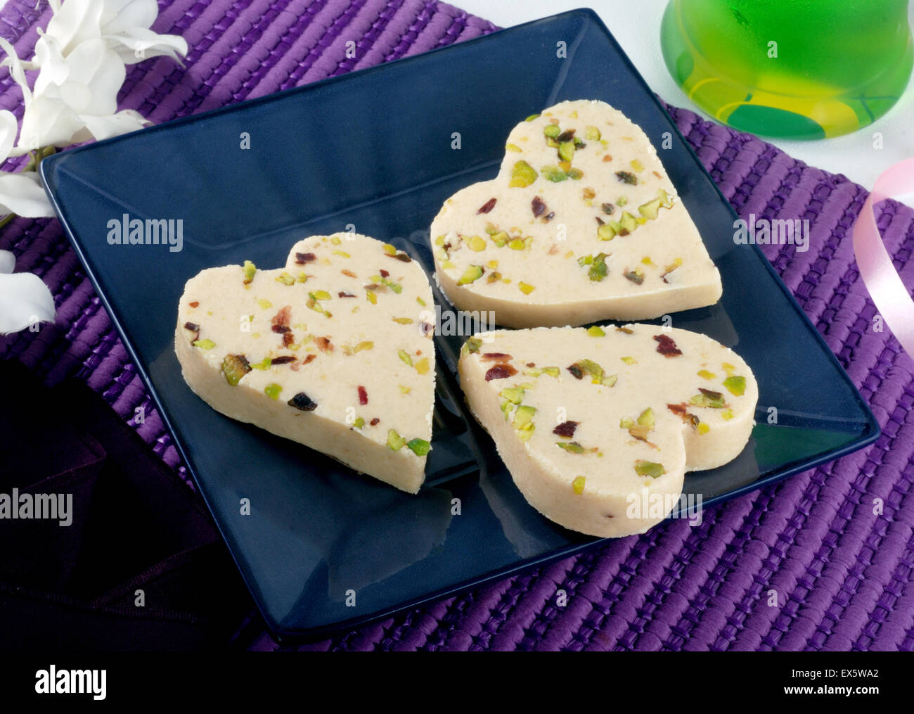 Deliziosi dolci a forma di cuore (Paan Pera) Foto Stock