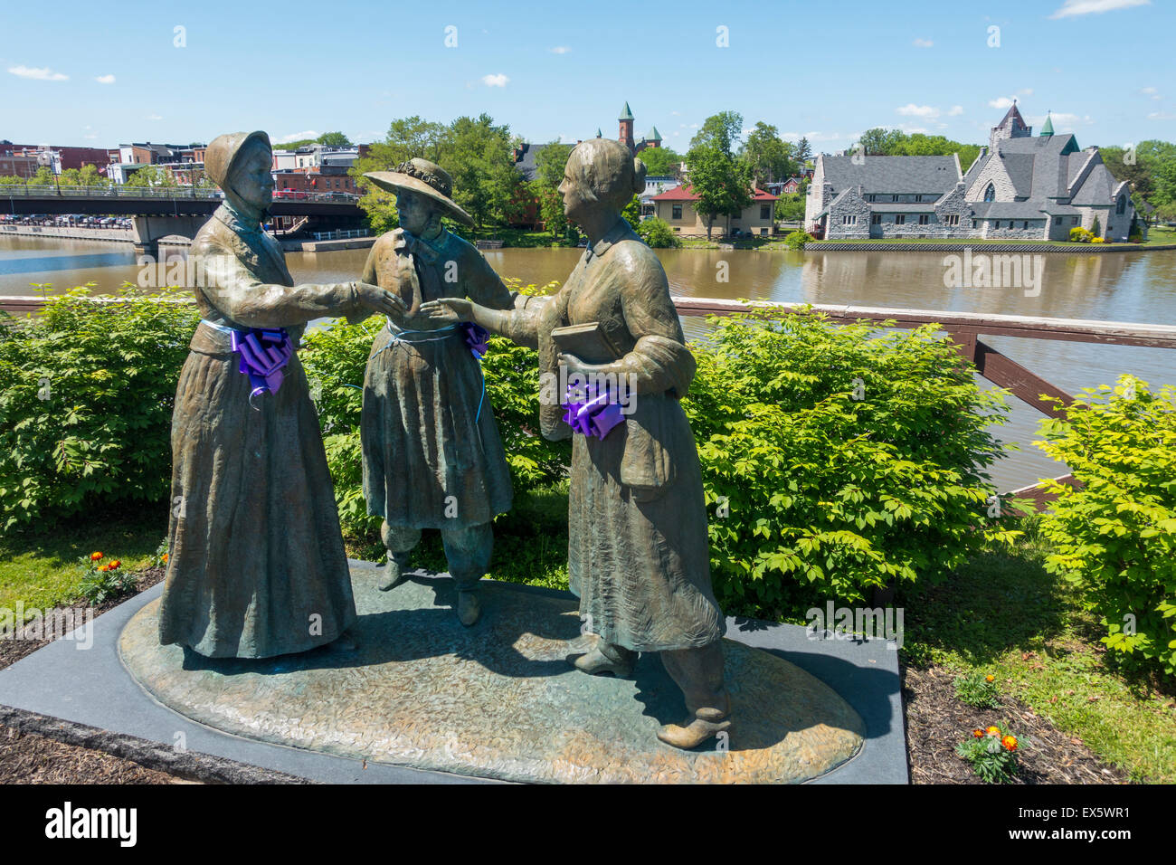 Anthony Stanton Bloomer statua in Seneca Falls NY Foto Stock