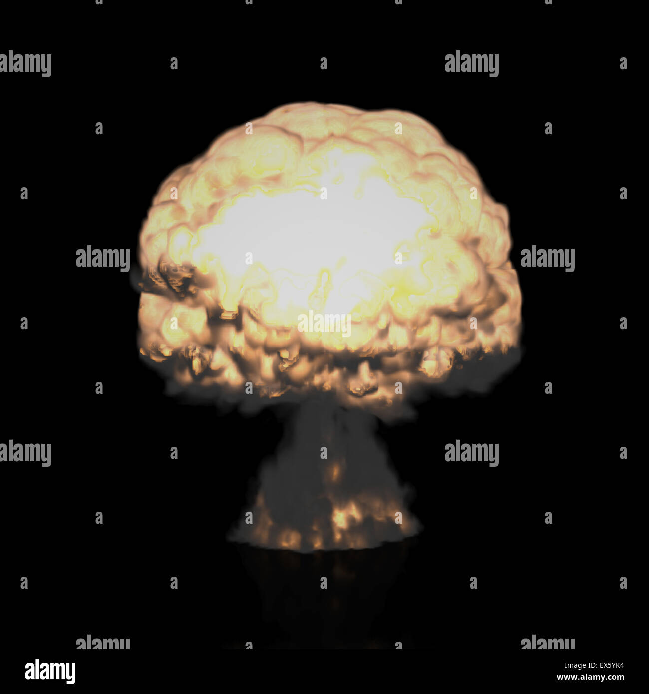 Il tridimensionale di fungo esplosione Cloud che simboleggiano guerra globale questioni, la tutela ambientale e il pericolo di scorie nucleari Foto Stock